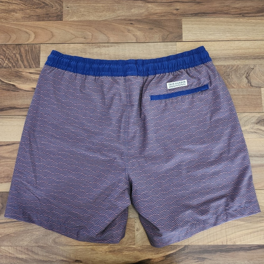Fair Harbor Men's Bayberry Trunks/Shorts Red Waves Anti Chafe Liner Size XXL/2XL